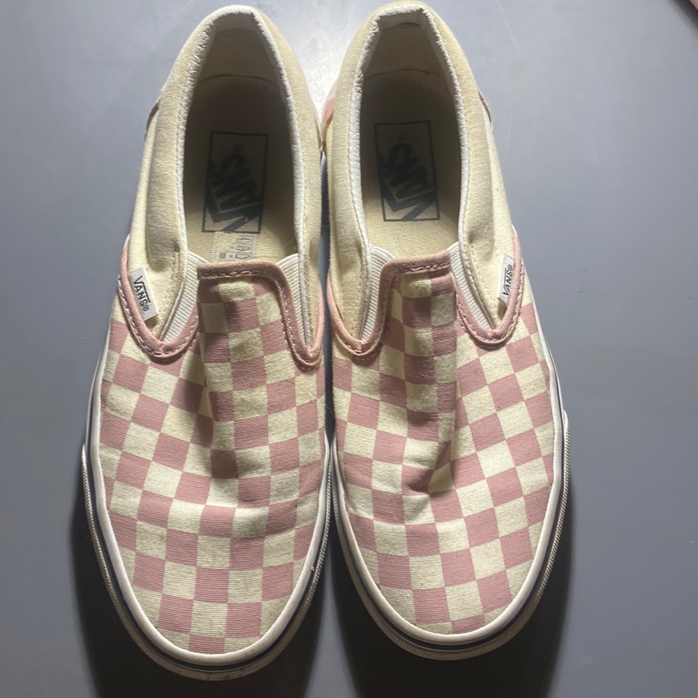 Pink checkered vans